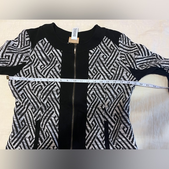 Ruby Rd. Black and White Zip Up Jacket - Picture 7 of 8